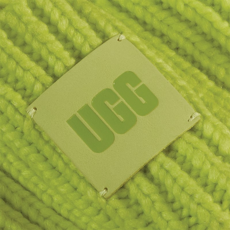 UGG® Womens Chunky Rib Beanie Tennis Green