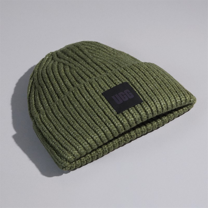 UGG Womens Chunky Rib Beanie Burnt Olive - Size OS