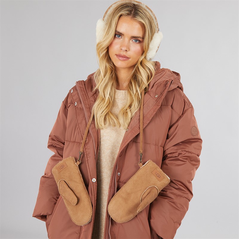 UGG® Womens Sheepskin Mittens Chestnut