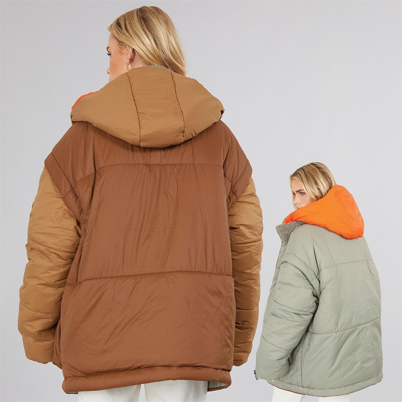 UGG® ® Womens Kristian Puffer Coat Pecan Moss Green