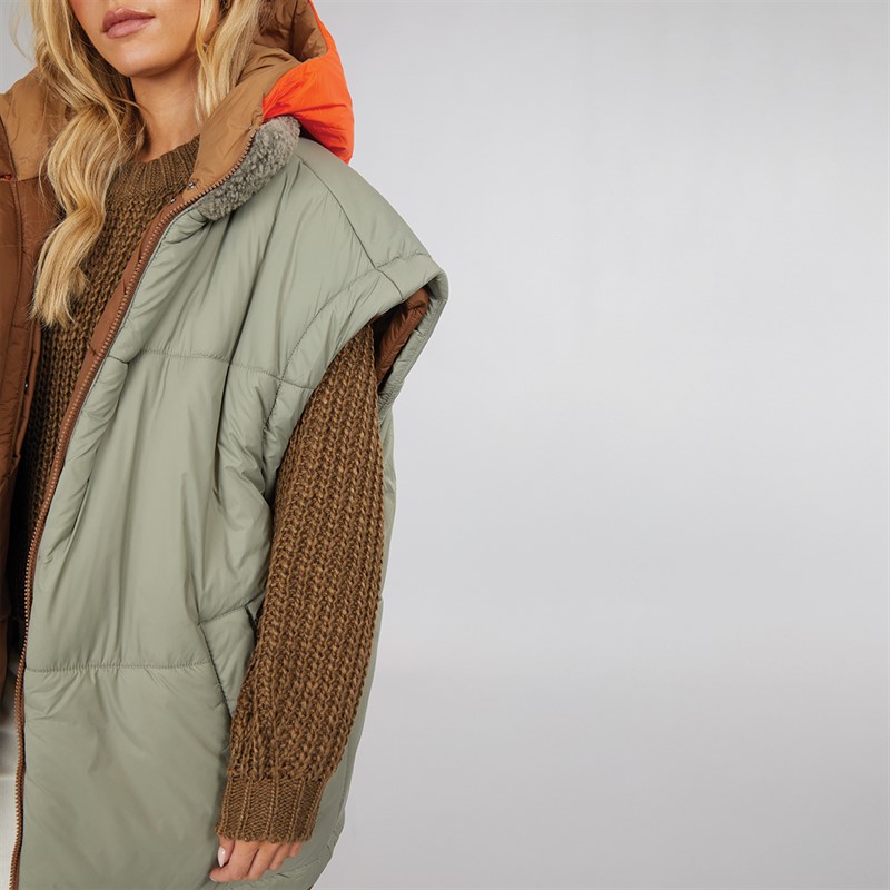 UGG® ® Womens Kristian Puffer Coat Pecan Moss Green