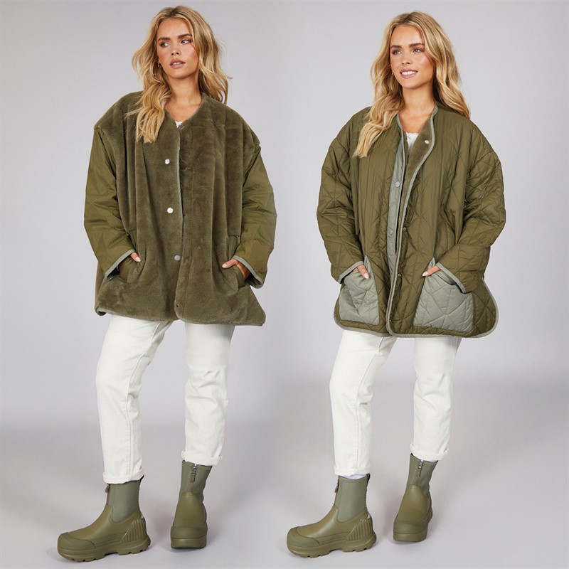 UGG® Womens Amilea Reversible Quilted Jacket Burnt Olive