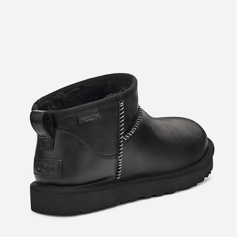 UGG® Mens Classic Ultra Mini Leather Regenerate Boots Black