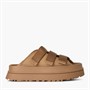 UGG® Womens Goldenglow Slides Dark Sand