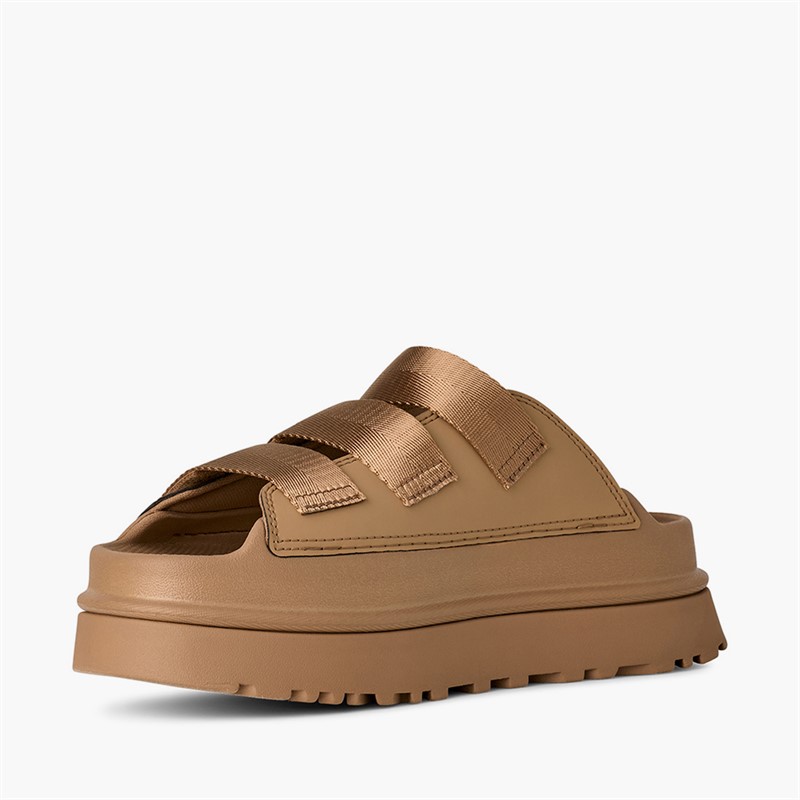 UGG® Womens Goldenglow Slides Dark Sand