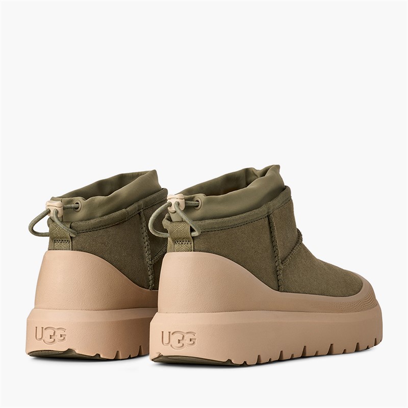 UGG® Mens Classic Ultra Mini Weather Hybrid Boots Burnt Olive/Mustard Seed