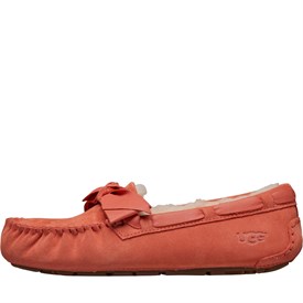 Image of UGG Womens Womens Leather Bow Slippers Vibrant Coral