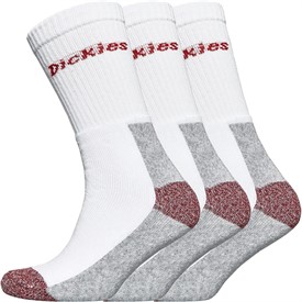 Dickies Men's Work Crew Socks – 12 Pack, Black, Size 10-13