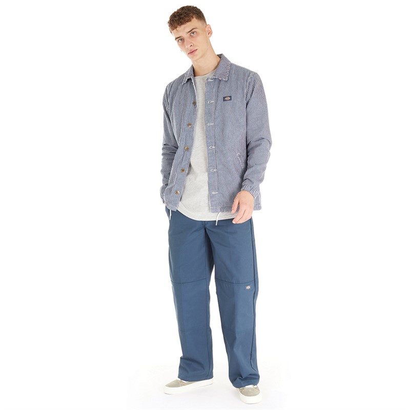 Dickies Mens Hickory Coach Jacket Airforce Blue Hickory