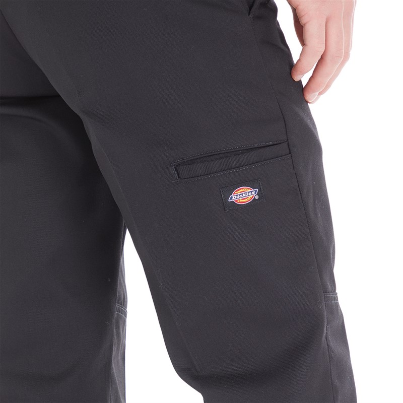 Dickies Mens Slim Straight Fit Double Knee Trousers Black