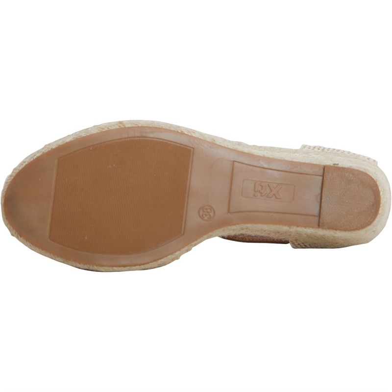 Xti Womens Wedge Espadrille Sandals Taupe