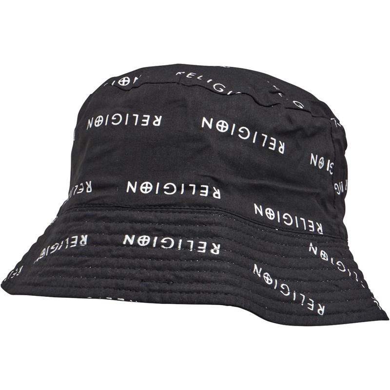Buy Religion Mens Velma Bucket Hat With Internal Print Black