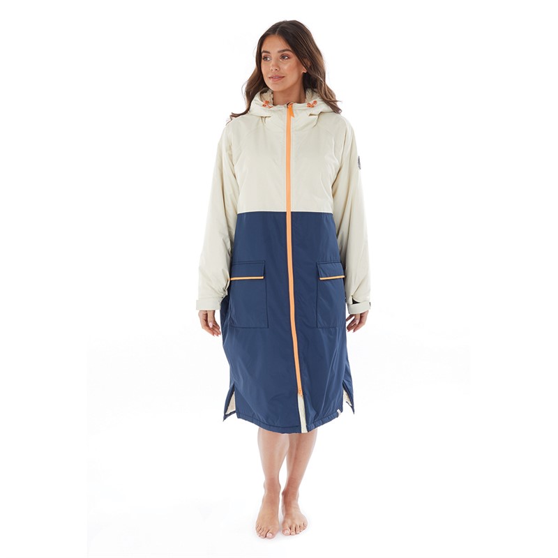 Lagooners Womens Changing Robe Stone And Navy