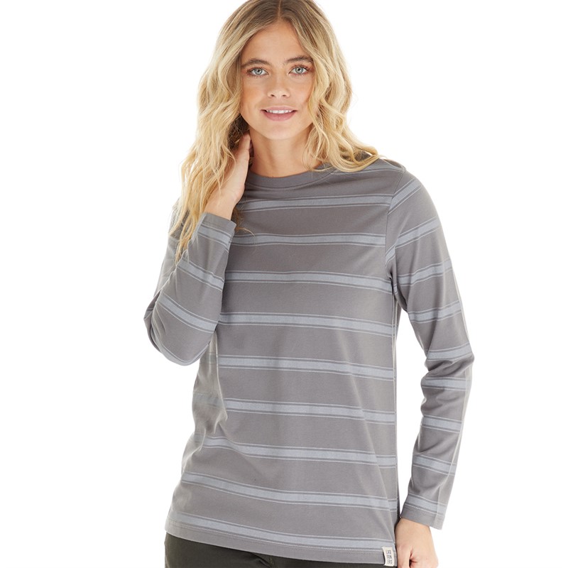 Lagooners Womens Harriet Long Sleeve T-Shirt Charcoal