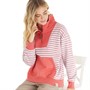 Lagooners Womens Phoebe Zip Neck Sweatshirt Grey Marl/Dark Coral
