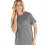 Lagooners Womens Thea Acid Wash T-Shirt Charcoal