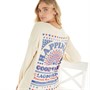 Lagooners Womens Hapiness Long Sleeve T-Shirt Stone