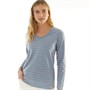 Lagooners Womens Imogen Long Sleeve V-Neck T-Shirt Stone Blue