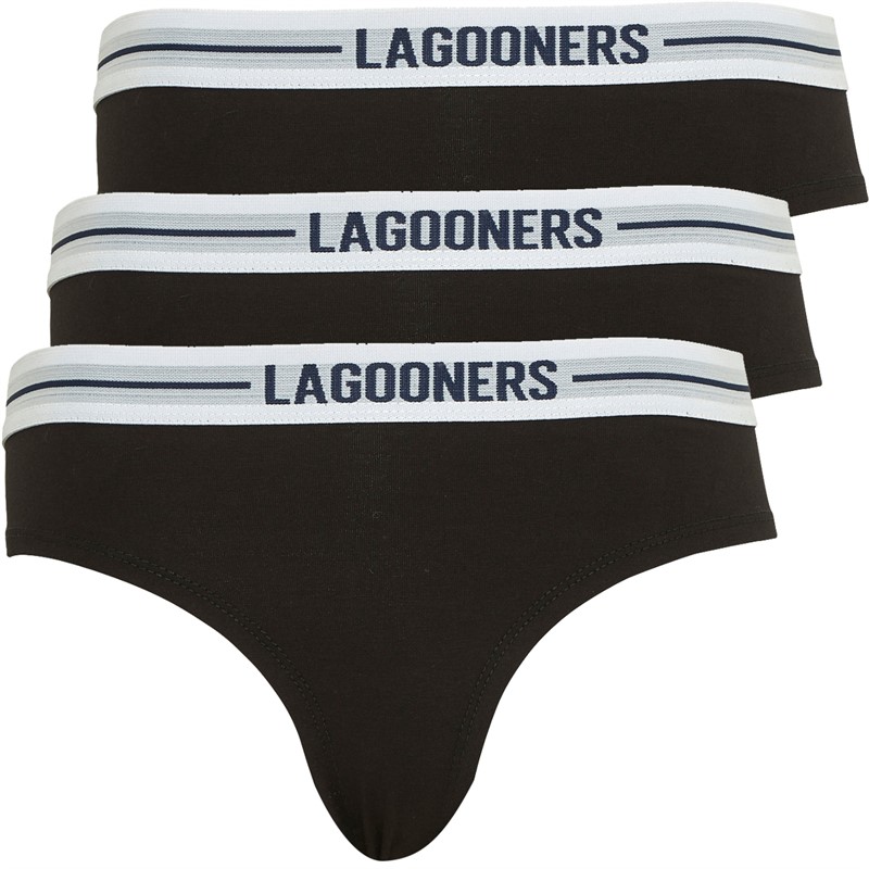 Lagooners Womens Alice Three Pack Briefs Black