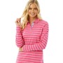 Lagooners Womens Marie Long Sleeve Polo Shirt Pink