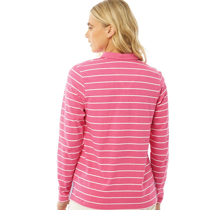Lagooners Womens Marie Long Sleeve Polo Shirt Pink