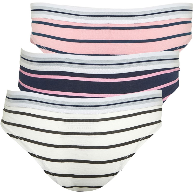 Lagooners Womens Alice Three Pack Briefs Mixed Stripes 1