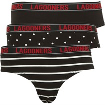 Lagooners Womens Lucinda Three Pack Briefs Black/Stripe/Micro Dot