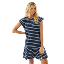 Lagooners Womens Holiday Stripe Dress Navy