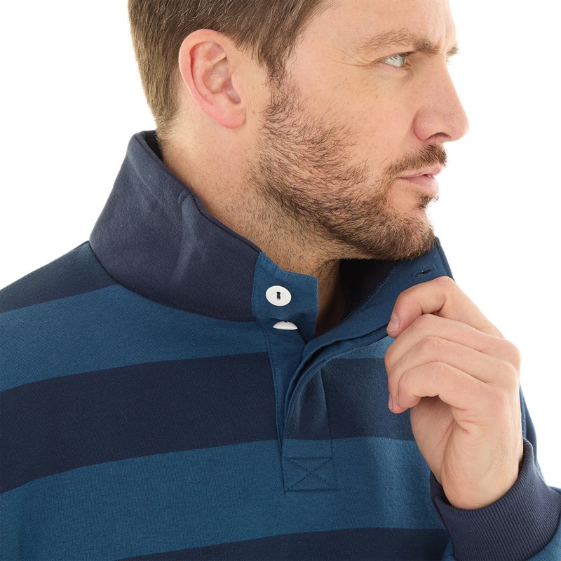 Lagooners Mens Raegan Funnel Neck Sweat Navy