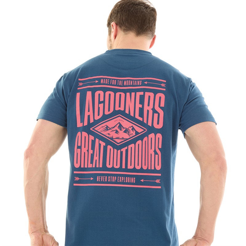 Lagooners Mens Denali T-Shirt Washed Navy