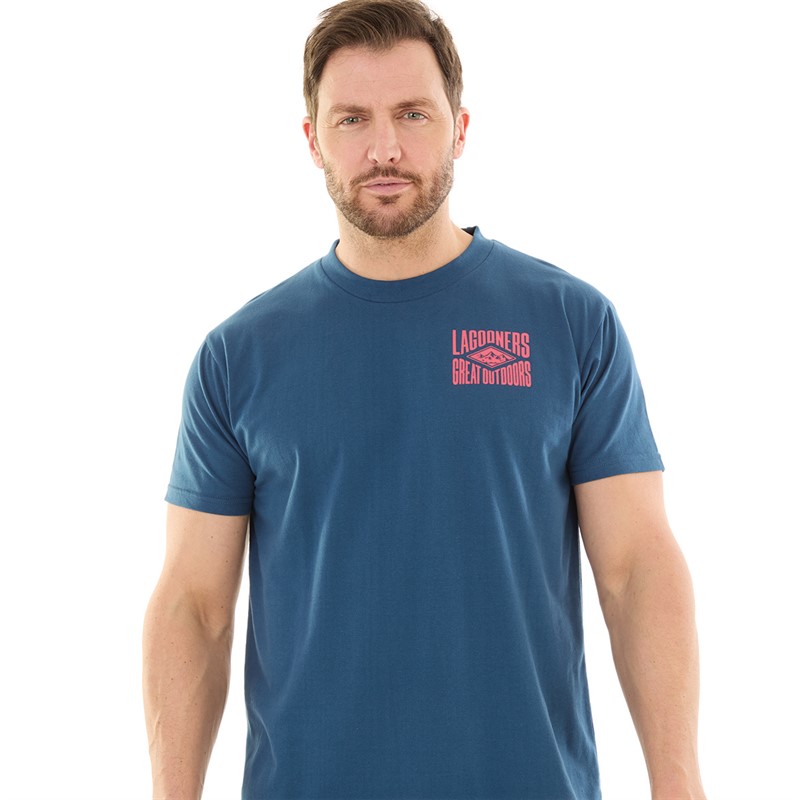 Lagooners Mens Denali T-Shirt Washed Navy