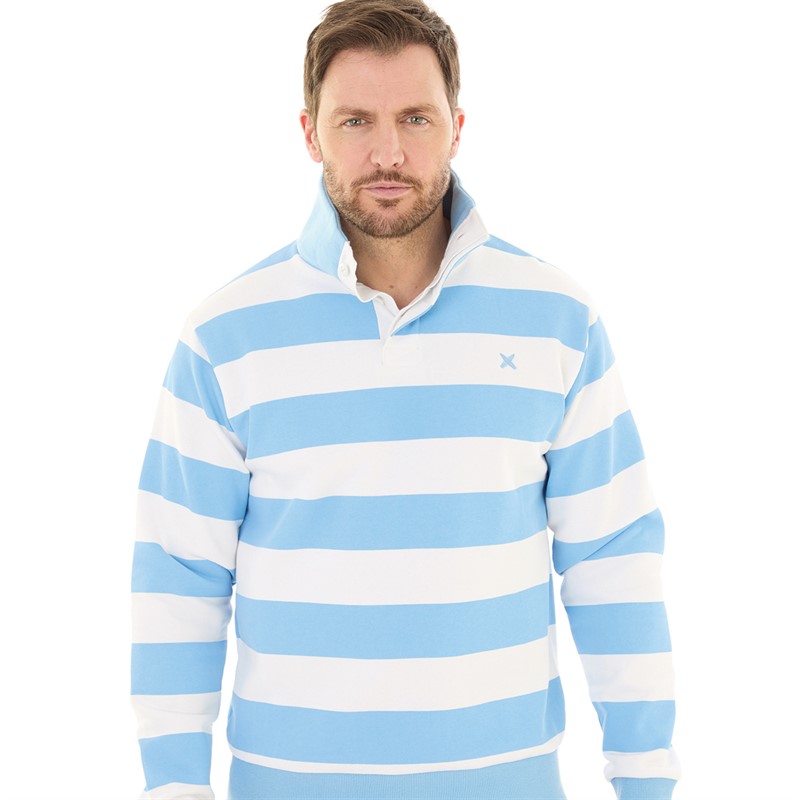 Lagooners Mens Raegan Funnel Neck Sweat Sky Blue