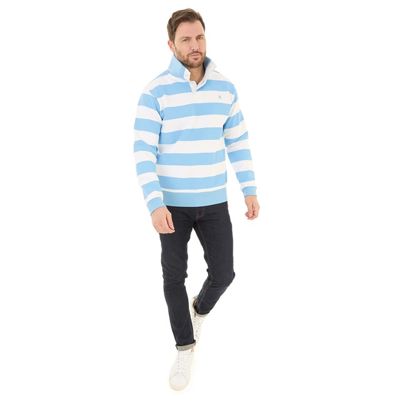 Lagooners Mens Raegan Funnel Neck Sweat Sky Blue