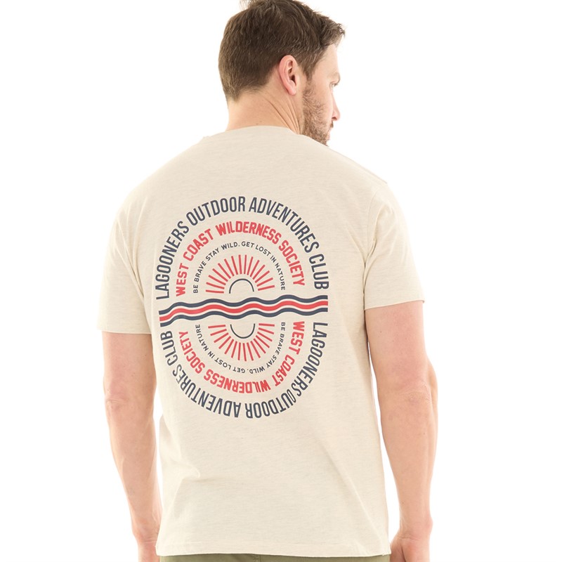 Lagooners Mens Eiger T-Shirt Oatmeal Marl