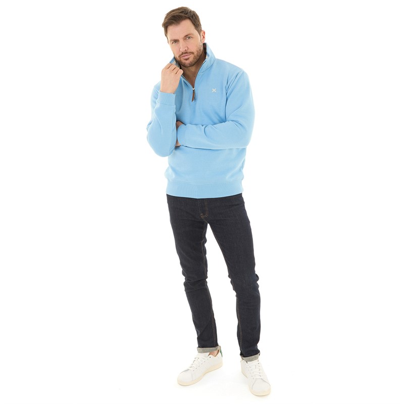 Lagooners Mens Sargasso Funnel Neck Sweat Sky Blue