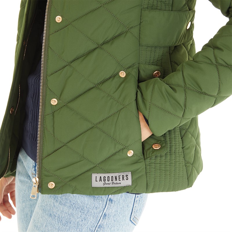 Lagooners Womens Great Outdoors Quilted Jacket Forest Green