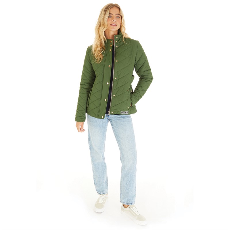 Lagooners Womens Great Outdoors Quilted Jacket Forest Green