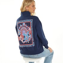 Lagooners Womens Dreamers Zip Neck Sweatshirt Navy