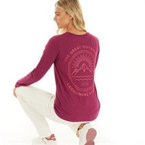 Lagooners Womens Studio Long Sleeve T-Shirt Red Plum