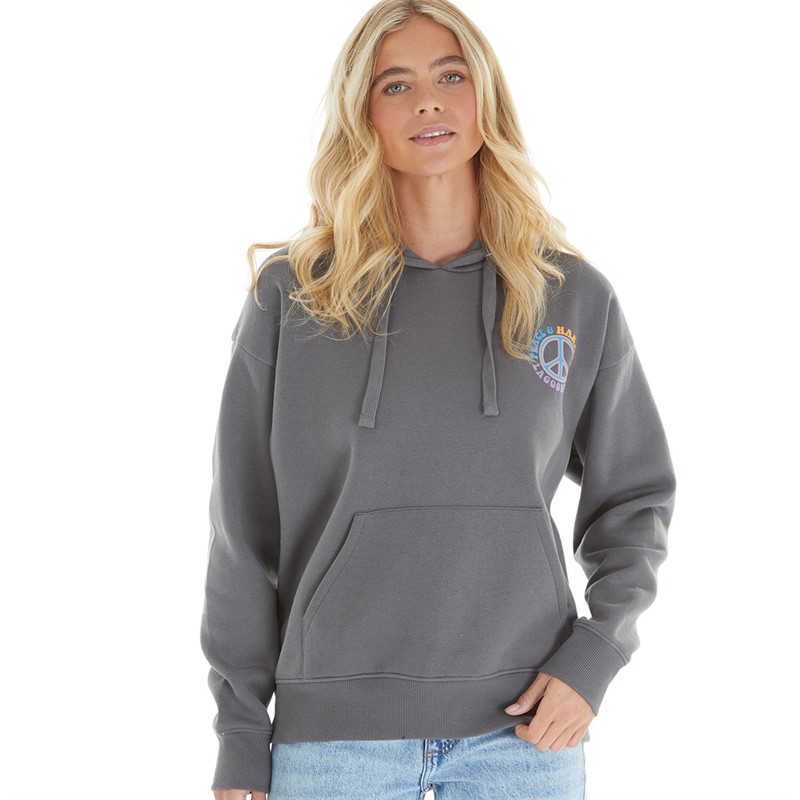 Lagooners Womens Peace And Harmony Hoodie Charcoal