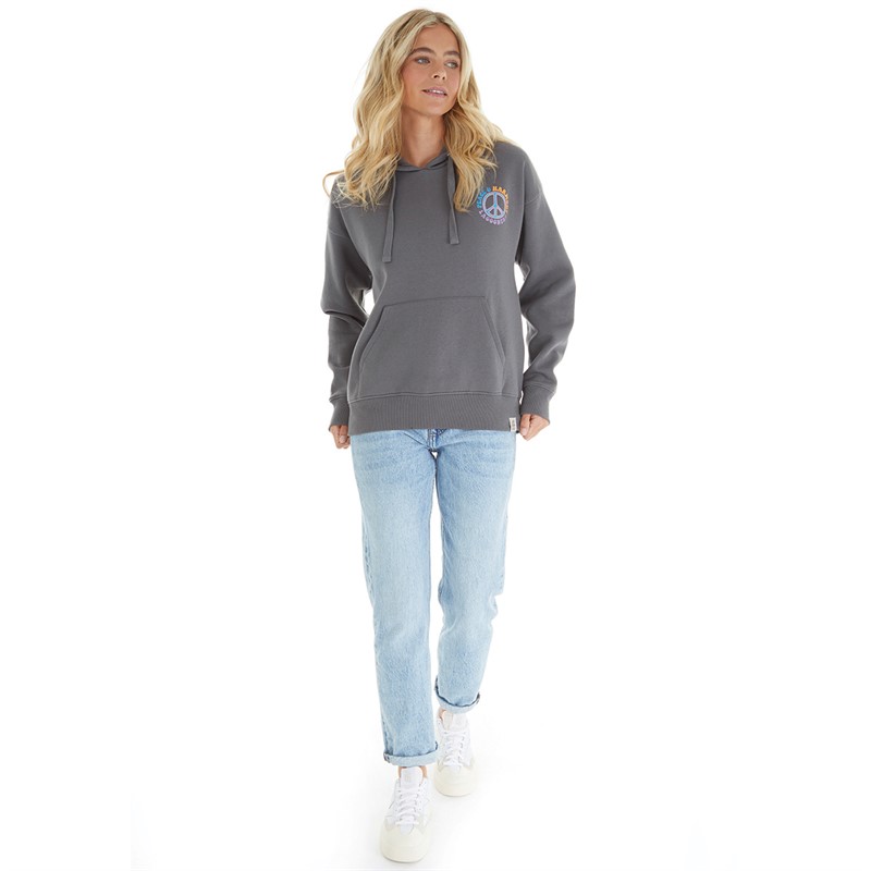 Lagooners Womens Peace And Harmony Hoodie Charcoal