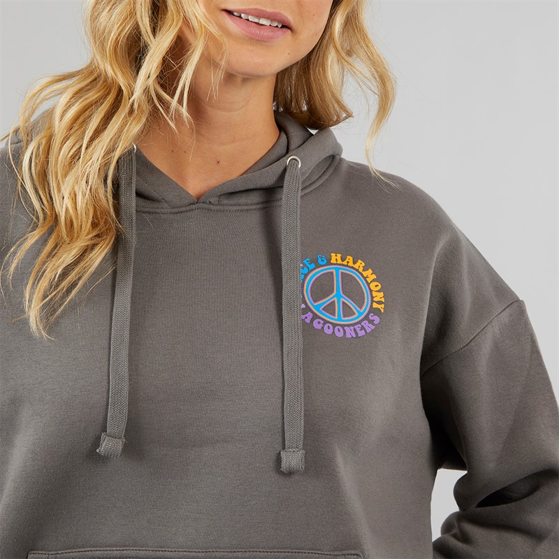 Lagooners Womens Peace And Harmony Hoodie Charcoal