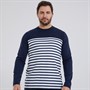 Lagooners Mens Dellcot Long Sleeve T-Shirt Navy/White