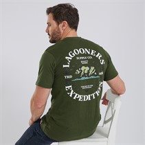 Lagooners Mens Bear T-Shirt Olive