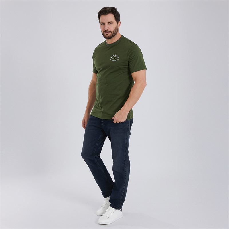 Lagooners Mens Bear T-Shirt Olive