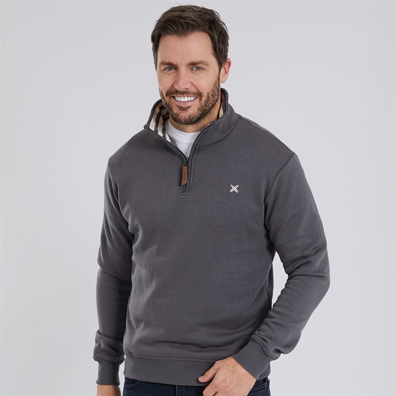 Lagooners Mens Sargasso Funnel Neck Sweat Charcoal