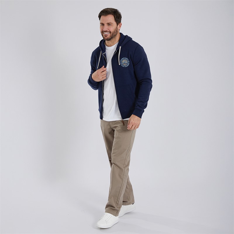 Lagooners Mens Wander Zip Through Hoodie Navy