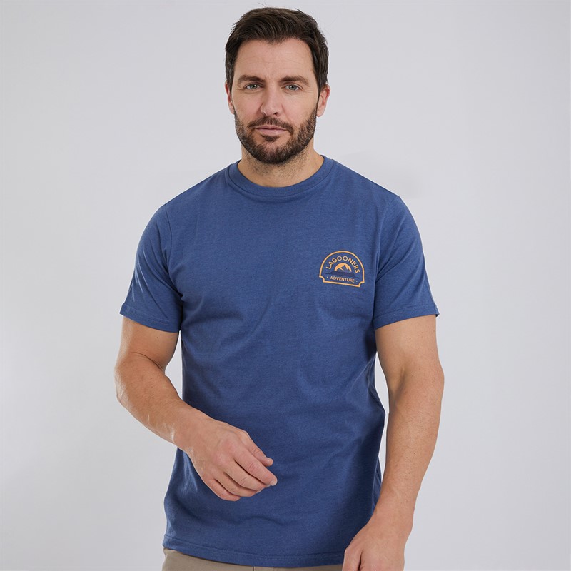 Lagooners Mens Mountain Adventure T-Shirt Faded Blue