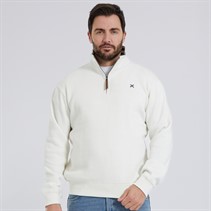 Lagooners Mens Sargasso Funnel Neck Sweat Ecru