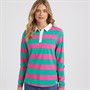 Lagooners Womens Heritage Long Sleeve Polo T-Shirt Bright Pink/Green